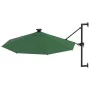 Wall umbrella with LEDs and metal pole 300 cm green by vidaXL, Umbrellas - Ref: Foro24-312523, Price: 114,32 €, Discount: %