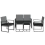 Garden dining set 5 pieces with PP cushions dark gray rattan look by vidaXL, Garden sets - Ref: Foro24-360217, Price: 161,86 ...