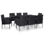 Garden furniture set 9 pieces black synthetic rattan by vidaXL, Garden sets - Ref: Foro24-46404, Price: 581,28 €, Discount: %