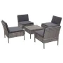 Gartensofa-Set mit Kissen, 5-teilig, graues synthetisches Rattan von vidaXL, Gartensets - Ref: Foro24-48946, Preis: 320,25 €,...