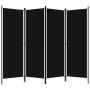 Divider screen with 4 panels black 200x180 cm by vidaXL, Room dividers - Ref: Foro24-320722, Price: 35,17 €, Discount: %