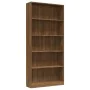 5-stufiges Regal aus braunem Eichensperrholz, 80 x 24 x 175 cm von vidaXL, Bücherregale und Regale - Ref: Foro24-815395, Prei...