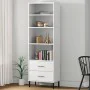 Bookcase with 2 drawers OSLO solid wood white 60x35x180 cm by vidaXL, Bookcases and shelves - Ref: Foro24-351008, Price: 181,...