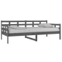 Sofá cama madera maciza de pino gris 90x190 cm de vidaXL, Camas y somieres - Ref: Foro24-820369, Precio: 97,34 €, Descuento: %