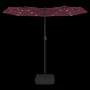 Double umbrella with red burgundy LED lights 316x240 cm by vidaXL, Umbrellas - Ref: Foro24-362973, Price: 146,85 €, Discount: %