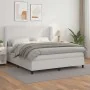 Box spring bed with white synthetic leather mattress 160x200 cm by vidaXL, Beds and slatted bases - Ref: Foro24-3128920, Pric...