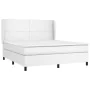 Box spring bed with white synthetic leather mattress 160x200 cm by vidaXL, Beds and slatted bases - Ref: Foro24-3128920, Pric...