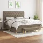 Box spring bed with taupe gray fabric mattress 160x200 cm by vidaXL, Beds and slatted bases - Ref: Foro24-3137409, Price: 676...