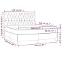 Box spring bed with cream fabric mattress 160x200 cm by vidaXL, Beds and slatted bases - Ref: Foro24-3142590, Price: 621,00 €...