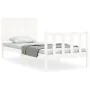 White solid wood bed frame with headboard by vidaXL, Beds and slatted bases - Ref: Foro24-3192912, Price: 136,79 €, Discount: %