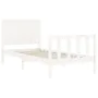 White solid wood bed frame with headboard by vidaXL, Beds and slatted bases - Ref: Foro24-3192912, Price: 136,79 €, Discount: %