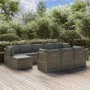 Garden furniture set 10 pieces and gray synthetic rattan cushions by vidaXL, Garden sets - Ref: Foro24-3157361, Price: 925,14...