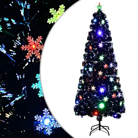 Christmas tree snowflakes LED fiber optic black 240 cm by vidaXL, Christmas trees - Ref: Foro24-328465, Price: 152,47 €, Disc...