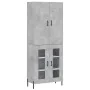 Tall plywood gray concrete sideboard 69.5x34x180 cm by vidaXL, Sideboards - Ref: Foro24-3195743, Price: 151,47 €, Discount: %