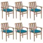 Stackable garden chairs 6 pcs solid teak wood with cushions by vidaXL, Garden chairs - Ref: Foro24-3073425, Price: 667,76 €, ...