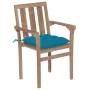 Stackable garden chairs 6 pcs solid teak wood with cushions by vidaXL, Garden chairs - Ref: Foro24-3073425, Price: 667,76 €, ...