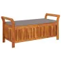 Garden storage bench with solid acacia wood cushion 126cm by vidaXL, garden benches - Ref: Foro24-319717, Price: 191,86 €, Di...