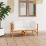 2-seater garden sofa with solid teak wood cushions by vidaXL, Garden sets - Ref: Foro24-3087206, Price: 309,31 €, Discount: %