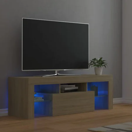 TV stand with LED lights Sonoma oak 120x35x40 cm by vidaXL, TV Furniture - Ref: Foro24-804349, Price: 72,16 €, Discount: %