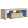 TV stand with LED lights Sonoma oak 120x35x40 cm by vidaXL, TV Furniture - Ref: Foro24-804349, Price: 72,16 €, Discount: %