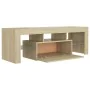 TV stand with LED lights Sonoma oak 120x35x40 cm by vidaXL, TV Furniture - Ref: Foro24-804349, Price: 72,16 €, Discount: %