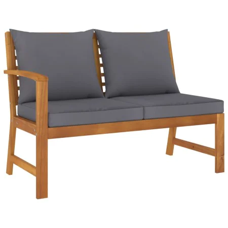 Gartenbank aus Akazienholz und dunkelgraue Kissen 114,5 cm von vidaXL, Modulare Sofas für den Außenbereich - Ref: Foro24-3118...