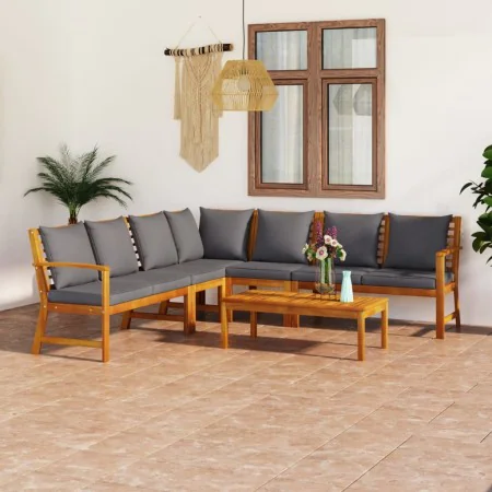 6-piece garden furniture set with solid acacia wood cushions by vidaXL, Garden sets - Ref: Foro24-3057781, Price: 637,23 €, D...