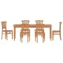 7-teiliges Garten-Esszimmer-Set aus massivem Teakholz von vidaXL, Gartensets - Ref: Foro24-3155793, Preis: 963,24 €, Rabatt: %