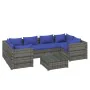 7-teiliges Gartensofa-Set und graue synthetische Rattankissen von vidaXL, Gartensets - Ref: Foro24-3101950, Preis: 554,70 €, ...