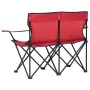 2-seater folding camping chair steel and red fabric by vidaXL, camping furniture - Ref: Foro24-313539, Price: 46,08 €, Discou...