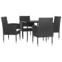 Garden dining set 5 pieces synthetic rattan and black steel by vidaXL, Garden sets - Ref: Foro24-3203305, Price: 329,46 €, Di...