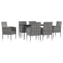 7-piece garden dining set made of synthetic rattan and steel in gray and black. by vidaXL, Garden sets - Ref: Foro24-3203325,...