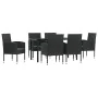 Garden dining set 7 pieces synthetic rattan and black steel by vidaXL, Garden sets - Ref: Foro24-3203349, Price: 529,47 €, Di...