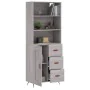 High sideboard sonoma gray plywood 69.5x34x180 cm by vidaXL, Sideboards - Ref: Foro24-3189995, Price: 142,66 €, Discount: %