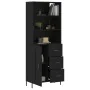 Tall black plywood sideboard 69.5x34x180 cm by vidaXL, Sideboards - Ref: Foro24-3190030, Price: 162,79 €, Discount: %