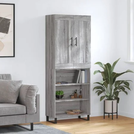 Aparador alto madera contrachapada gris sonoma 69,5x34x180 cm de vidaXL, Aparadores - Ref: Foro24-3200095, Precio: 130,74 €, ...