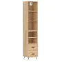 Aparador de madera contrachapada roble Sonoma 34,5x34x180 cm de vidaXL, Aparadores - Ref: Foro24-3189736, Precio: 95,18 €, De...