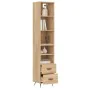 Aparador de madera contrachapada roble Sonoma 34,5x34x180 cm de vidaXL, Aparadores - Ref: Foro24-3189736, Precio: 95,18 €, De...