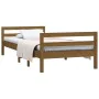 Solid pine wood bed frame honey brown 90x200 cm by vidaXL, Beds and slatted bases - Ref: Foro24-821627, Price: 104,52 €, Disc...