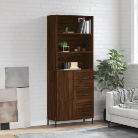 Tall oak brown plywood sideboard 69.5x34x180 cm by vidaXL, Sideboards - Ref: Foro24-3189460, Price: 164,50 €, Discount: %