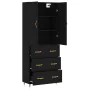 Tall black plywood sideboard 69.5x34x180 cm by vidaXL, Sideboards - Ref: Foro24-3195828, Price: 157,17 €, Discount: %