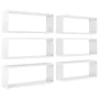 Cube wall shelf 6 units glossy white plywood 60x15x23cm by vidaXL, Shelves and shelves - Ref: Foro24-807153, Price: 59,65 €, ...