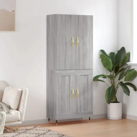 High sideboard sonoma gray plywood 69.5x34x180 cm by vidaXL, Sideboards - Ref: Foro24-3195777, Price: 144,09 €, Discount: %