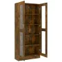 Vitrine aus geräuchertem Eichensperrholz, 82,5 x 30,5 x 185,5 cm von vidaXL, Bücherregale und Regale - Ref: Foro24-815621, Pr...