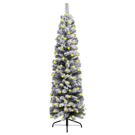 Slim Christmas tree with LEDs and snow PVC green 180 cm by vidaXL, Christmas trees - Ref: Foro24-3077756, Price: 63,09 €, Dis...