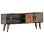 TV cabinet solid rough mango wood gray 130x30x46 cm by vidaXL, TV Furniture - Ref: Foro24-282743, Price: 215,92 €, Discount: %